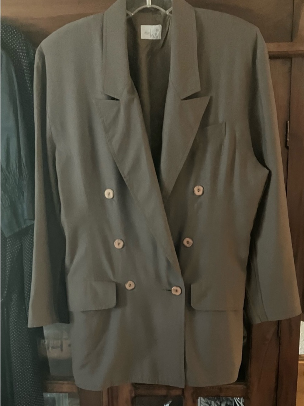 Double-Breasted SHE Europe Olive Brown Women’s Blazer Jacket